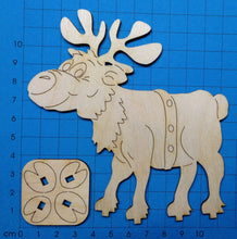 Lade das Bild in den Galerie-Viewer, Rentier "Lui" seitlich mit großer Nase zum Hinstellen