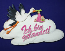 Lade das Bild in den Galerie-Viewer, Schriftzug "Ich bin gelandet!" aus Holz
