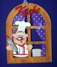 Lade das Bild in den Galerie-Viewer, Bastelset aus Holz: Fenster "Küche" mit Koch
