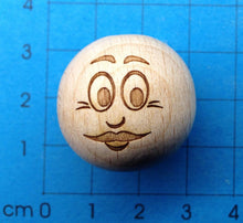 Lade das Bild in den Galerie-Viewer, Holzkugeln mit Gesicht (25mm)