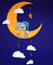 Lade das Bild in den Galerie-Viewer, Komplettset aus Holz: kleiner Mond mit Maus und Wolken