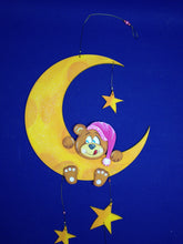 Lade das Bild in den Galerie-Viewer, Komplettset aus Holz: kleiner Mond mit Teddy und Sterne
