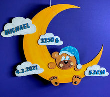 Lade das Bild in den Galerie-Viewer, Mond aus Holz, Sichelmond für Kantenhocker