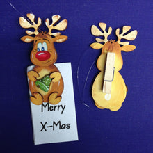 Lade das Bild in den Galerie-Viewer, Rentiere zum Hängen aus Holz 6cm