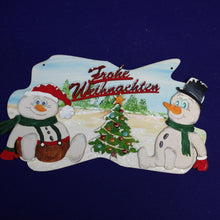 Lade das Bild in den Galerie-Viewer, Schneemann sitzend mit dickem Bauch