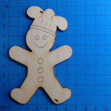 Lade das Bild in den Galerie-Viewer, Lebkuchenmann mit Kochmütze aus Holz