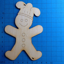 Lade das Bild in den Galerie-Viewer, Lebkuchenmann mit Kochmütze aus Holz