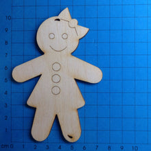 Lade das Bild in den Galerie-Viewer, Lebkuchenfrau mit Schleife aus Holz