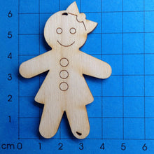 Lade das Bild in den Galerie-Viewer, Lebkuchenfrau mit Schleife aus Holz