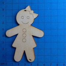 Lade das Bild in den Galerie-Viewer, Lebkuchenfrau mit Schleife aus Holz