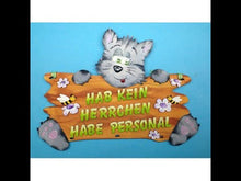 Laden und Abspielen von Videos im Galerie-Viewer, Katze als Standfigur aus Holz