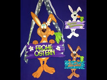 Laden und Abspielen von Videos im Galerie-Viewer, Hase mit Karotte und Schild aus Holz