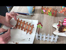 Laden und Abspielen von Videos im Galerie-Viewer, Serviettenhalter in Zaunform aus Holz ca. 12x6x4cm