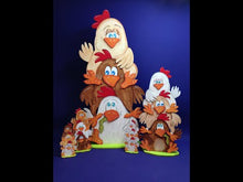 Laden und Abspielen von Videos im Galerie-Viewer, verrückte Hühner, übereinander, zum Stellen