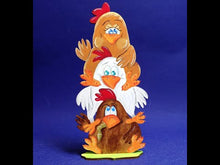 Laden und Abspielen von Videos im Galerie-Viewer, verrückte Hühner, übereinander, zum Stellen