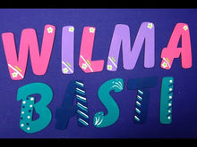 Laden und Abspielen von Videos im Galerie-Viewer, Buchstaben in 5cm aus Holz