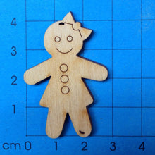 Lade das Bild in den Galerie-Viewer, Lebkuchenfrau mit Schleife aus Holz