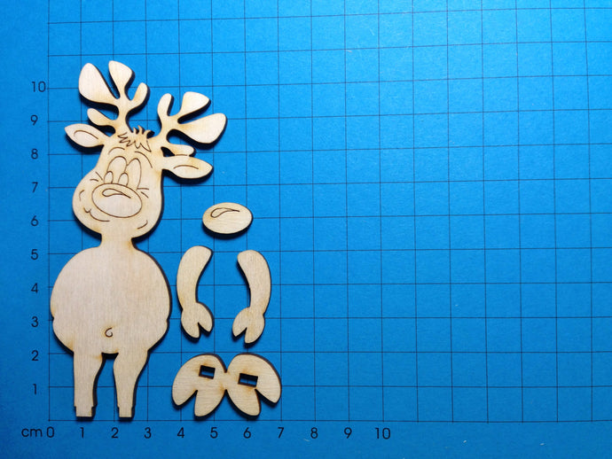 Rentier als Standfigur aus Holz