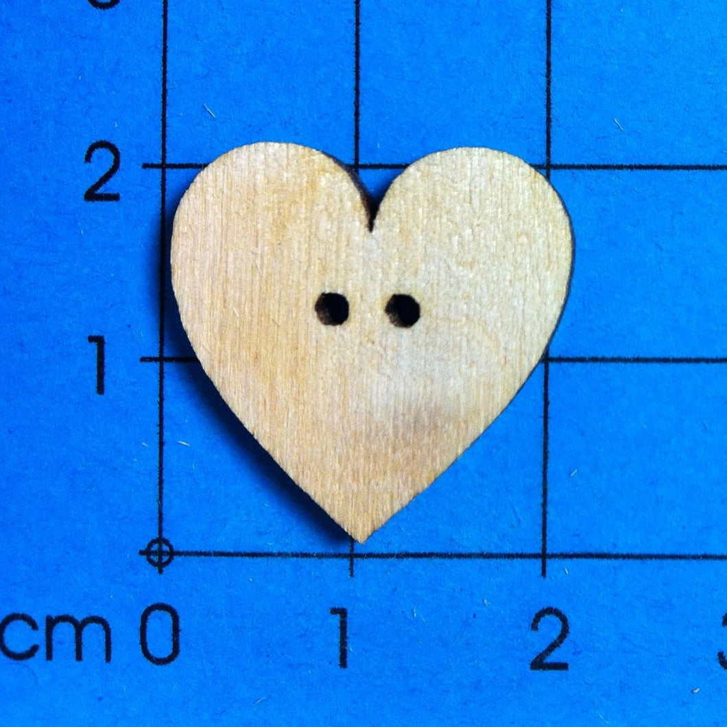 Herz symmetrisch Knopf aus Holz