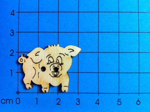 Schwein 3 cm als Knopf  Knopf, Knöpfe zum Bemalen, Knöpfe, Knopf zum Nähen, Holzknopf, Knopf zum Basteln, Knopf aus Holz, Knöpfe mit Gesicht, Tiereknöpfe, Knöpfe zum Dekorieren,   BUH 7203