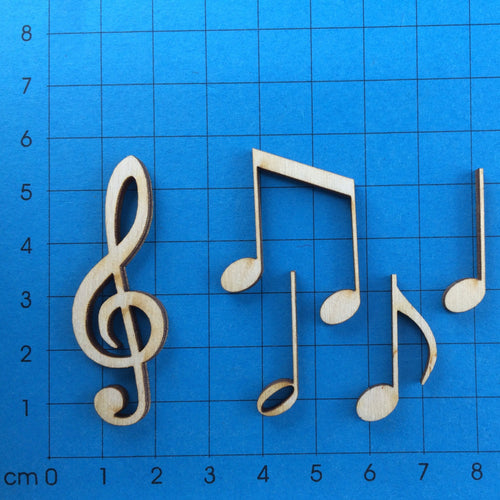 Noten und Notenschlüssel im Set aus Holz in 5cm Basteln mit Holz, Streuteile aus Holz, Geschenk zum Geburtstag, Streuteile diy, Einladungskarten basteln, Basteln mit Kindern, Noten und Notenschlüssel, Musikinstrumente aus Holz, Holzteile, Holzteile zum Selbstgestalten, Streuteile basteln, Basteln mit Holzteilen, Tischdeko selbermachen, Holzteile für alle Anlässe, Musikinstrumente zum Bemalen, Karte zum Geburtstag basteln, Kleine Holzteile, Holzteile bemalen,   NOH 3599