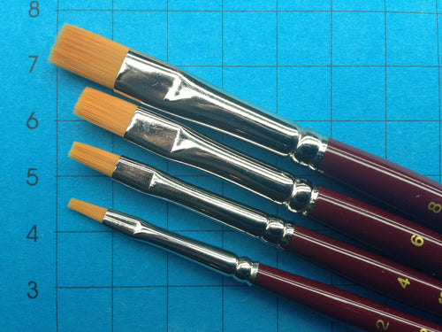 Pinsel-Set: 4-teilig (2 - 4 - 6 - 8 cm)  Pinsel, Künstlerbedarf, Flachpinsel, Künstlerpinsel,   PIN 2054-1