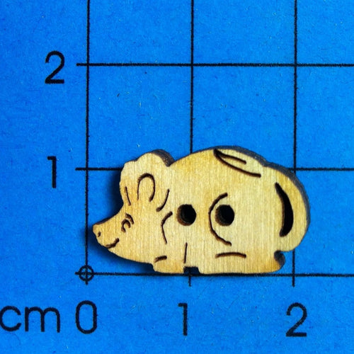 Maus laufend als Knopf 2 cm Knopf aus Holz, Knöpfe, Holzknopf, Knopf zum Nähen, Knopf zum Basteln, Maus Knopf, Tiereknöpfe, Knöpfe zum Bemalen, Knöpfe zum Dekorieren, Knöpfe mit Gesicht,   BUH 4302