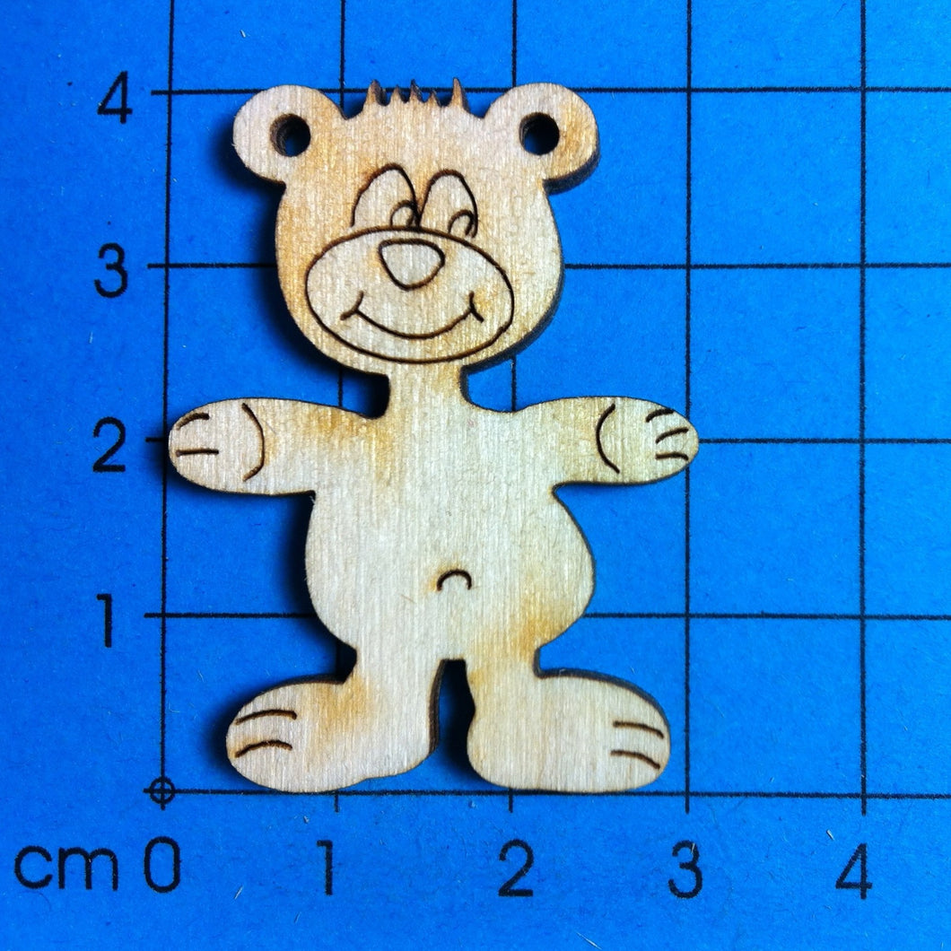 Teddy als Schmuckanhänger aus Holz