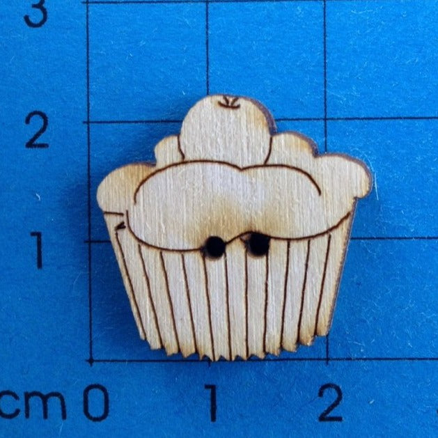 Cupcake Knopf aus Holz
