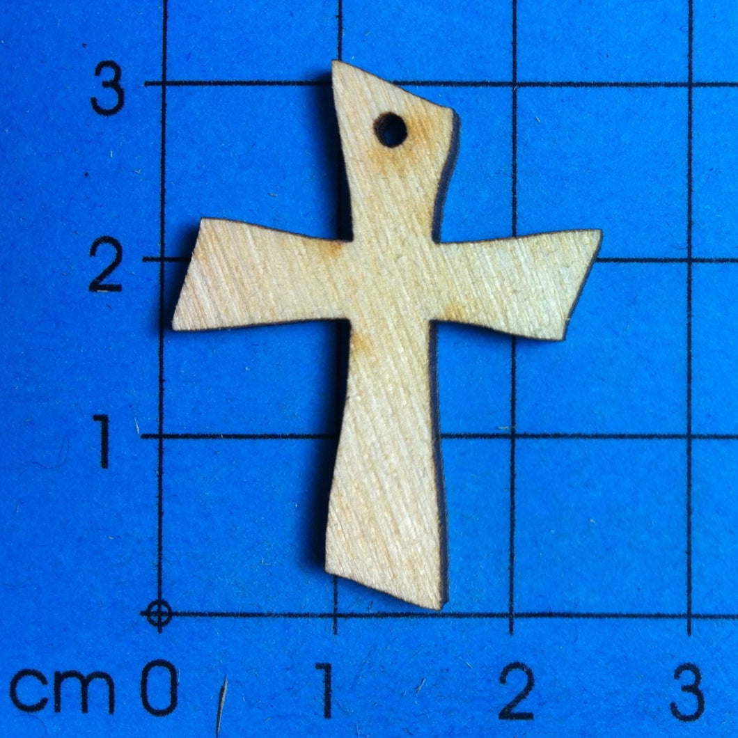 Kreuz geschlossen mit Loch aus Holz