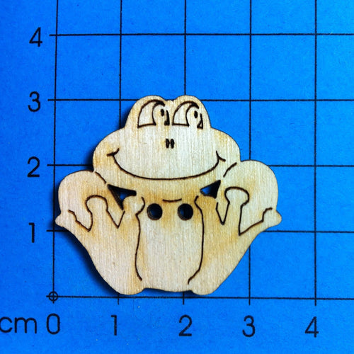 Frosch als Knopf 3 cm Holzknopf, Knopf zum Nähen, Knöpfe mit Gesicht, Knöpfe zum Bemalen, Frosch Knopf, Knöpfe zum Dekorieren, Tiereknöpfe, Knopf zum Basteln, Knöpfe, Knopf aus Holz,   BUH 8803