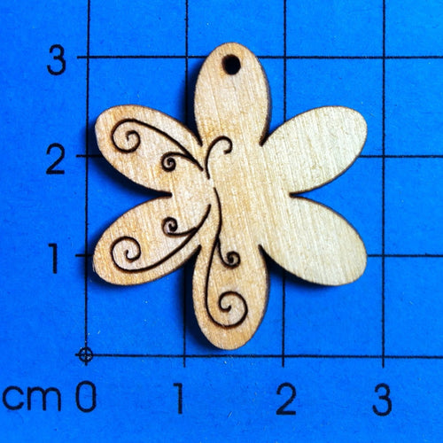 Blume mit Tribal mit 1 Loch aus Holz Blumen zum Dekorieren, Streuteil Blume, Blumen zum Basteln, Blumen zum Geburtstag, Blumen zum Kartengestalten, Blumen für Gartendeko, Blumen zum Bemalen, Blumen aus Holz,   BLH 1903