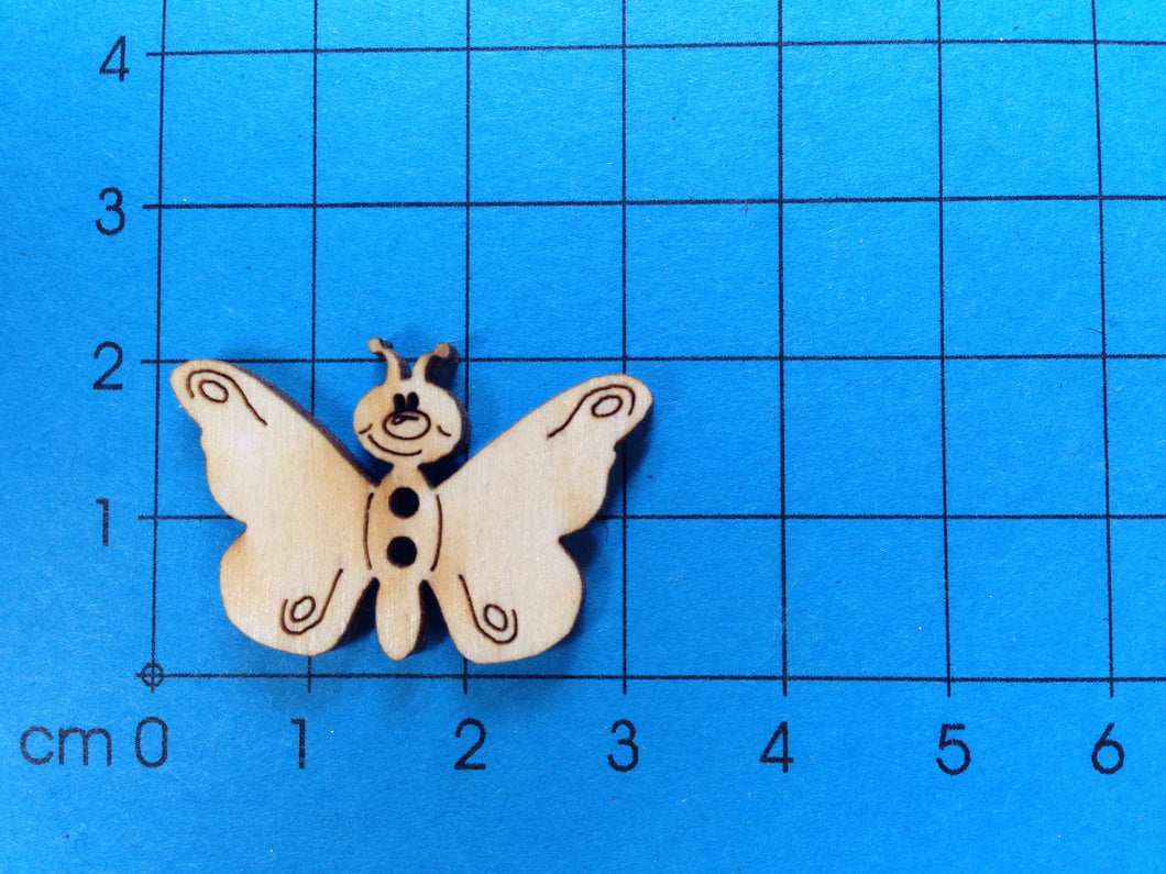 Schmetterling lustig Knopf aus Holz