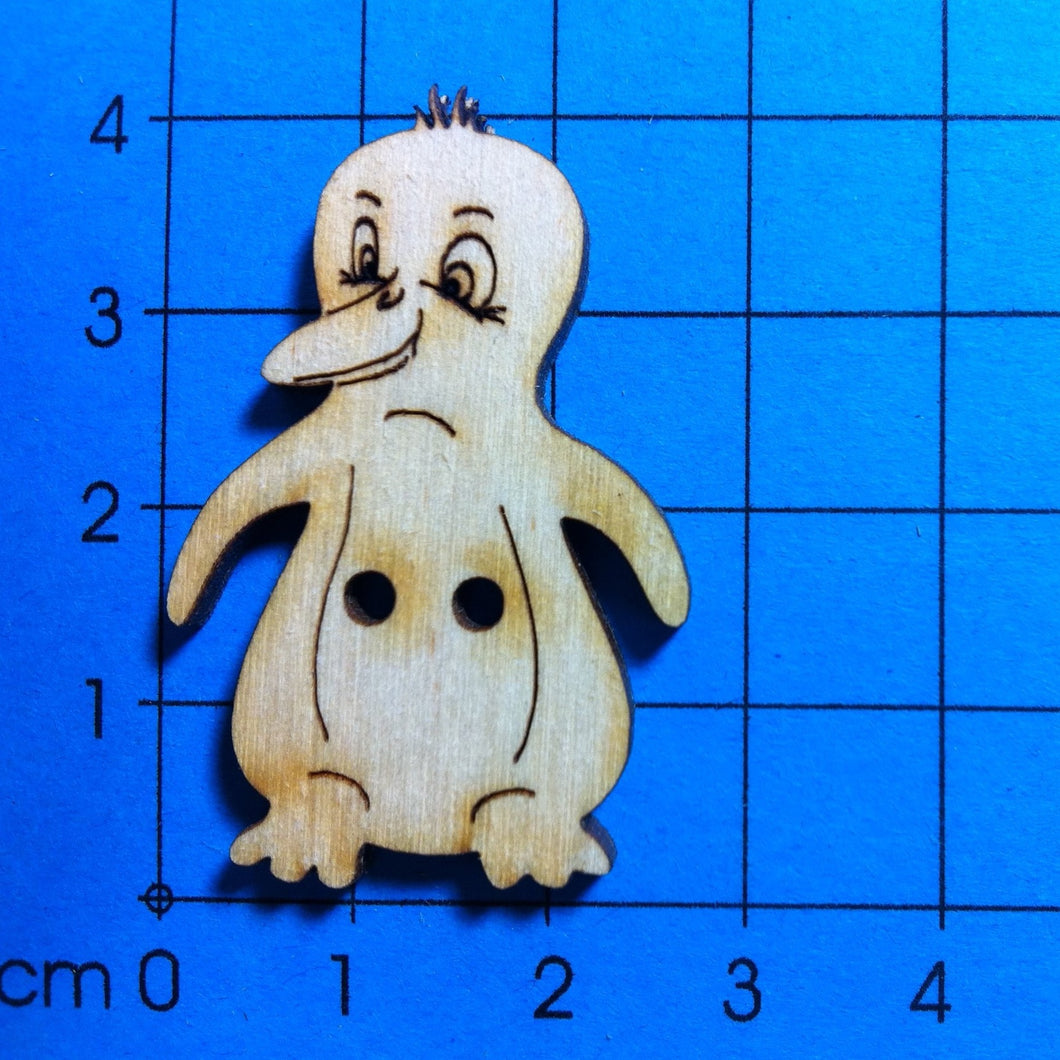 Pinguinmama als Knopf 4 cm Knopf zum Basteln, Tiereknöpfe, Pinguin Knopf, Knopf zum Nähen, Knopf aus Holz, Knöpfe zum Bemalen, Knöpfe, Holzknopf, Knöpfe mit Gesicht, Knöpfe zum Dekorieren,   BUH 8404