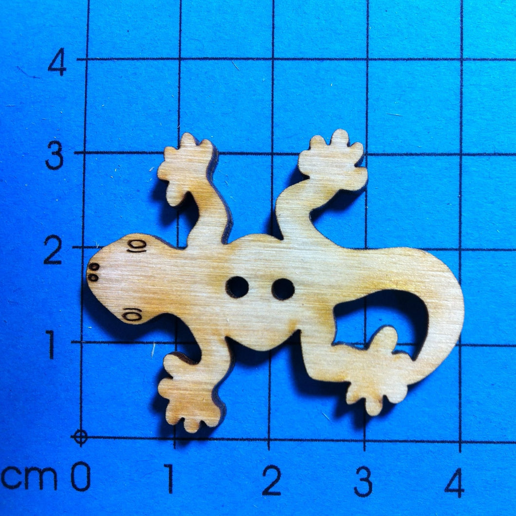 Gecko als Knopf 4 cm Tiereknöpfe, Knöpfe zum Bemalen, Knöpfe zum Dekorieren, Gecko Knopf, Knopf aus Holz, Knopf zum Basteln, Knöpfe mit Gesicht, Knöpfe, Holzknopf, Knopf zum Nähen,   BUH 9004