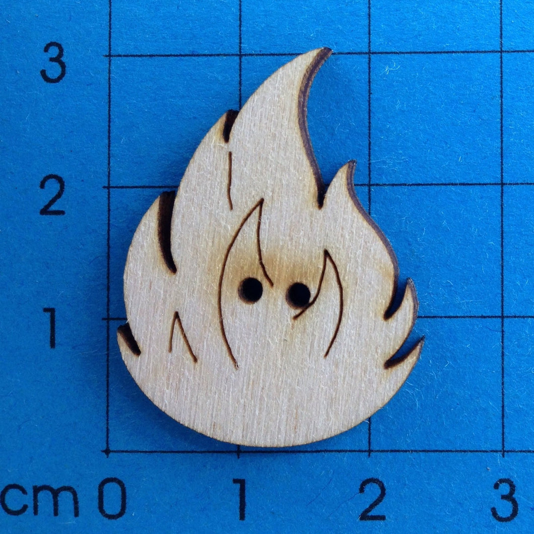 Flamme Knopf aus Holz