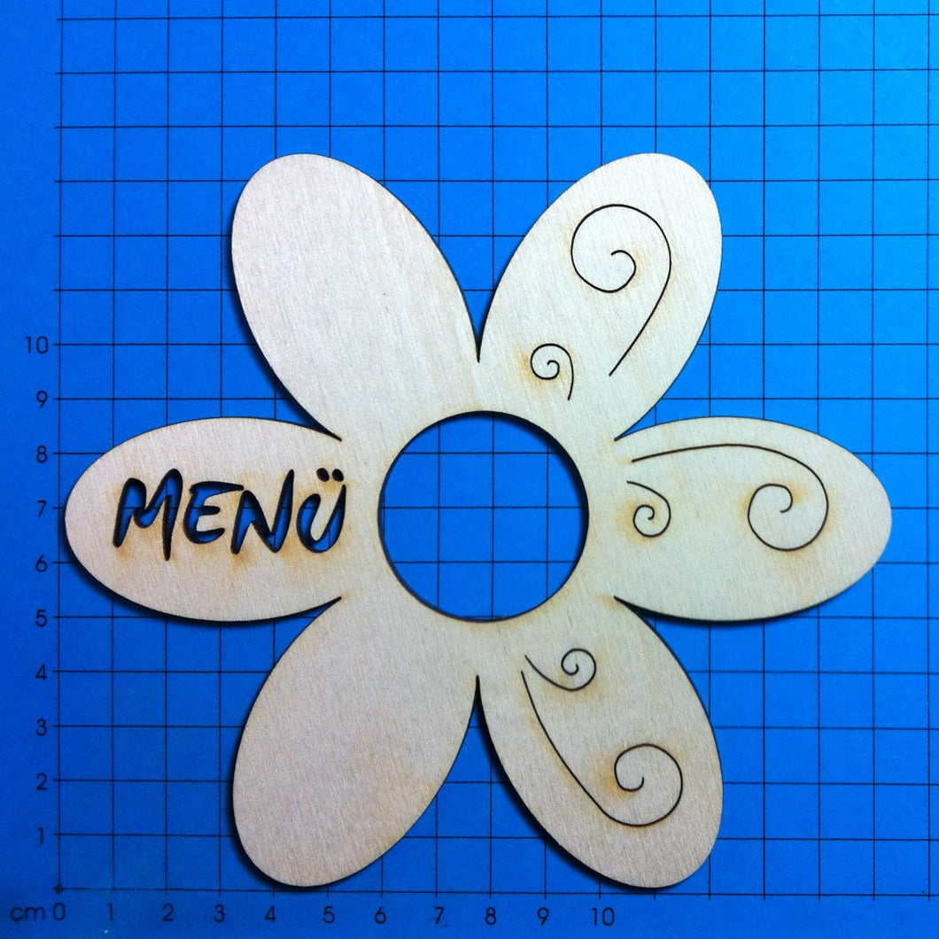 Menühalter Blume aus Holz Menühalter, Menühalter zur Hochzeit, Menühalter zum Geburstag, Menühalter zur Taufe, Menühalter aus Holz, Menühalter für Anlässe,   MSH 1712