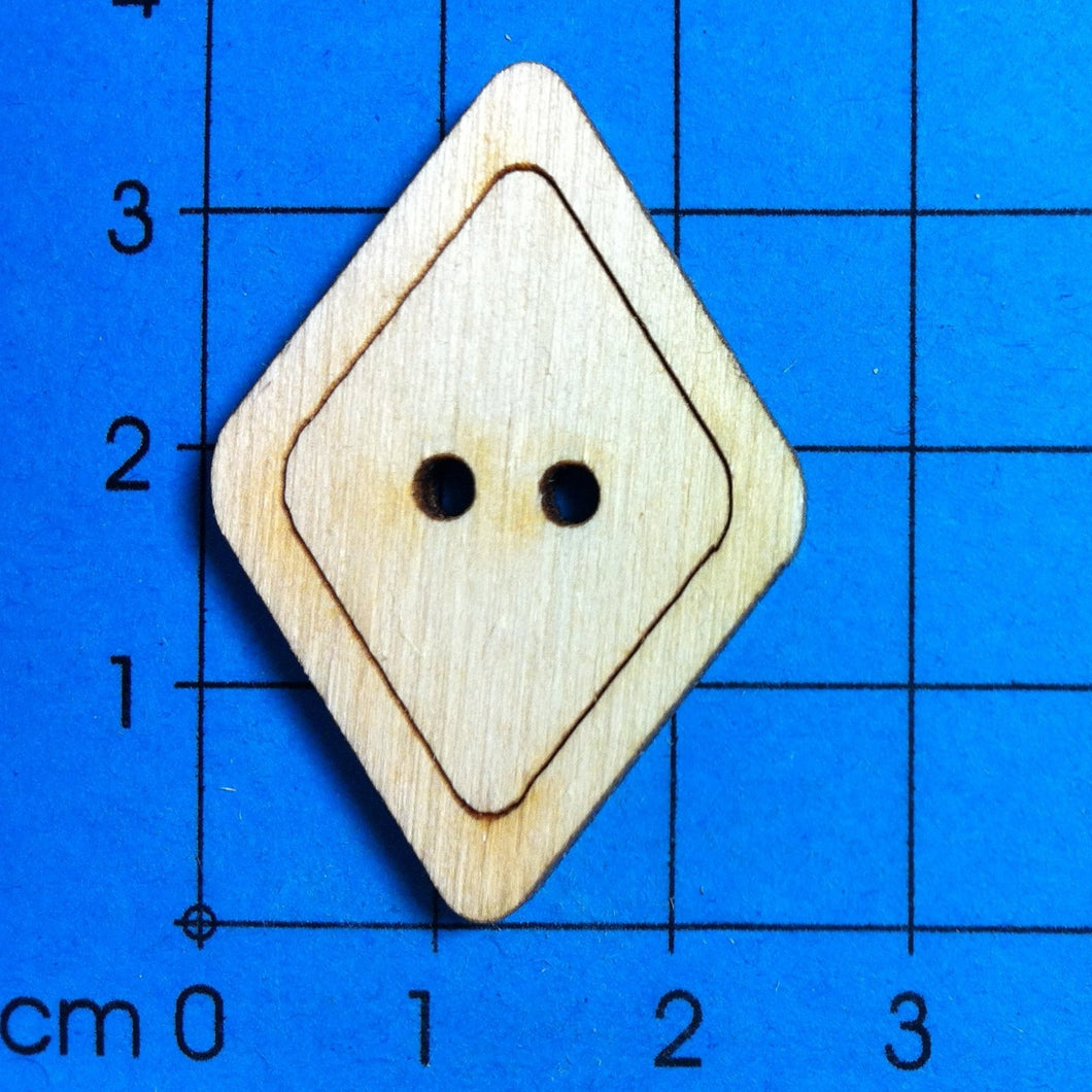 Raute Knopf aus Holz