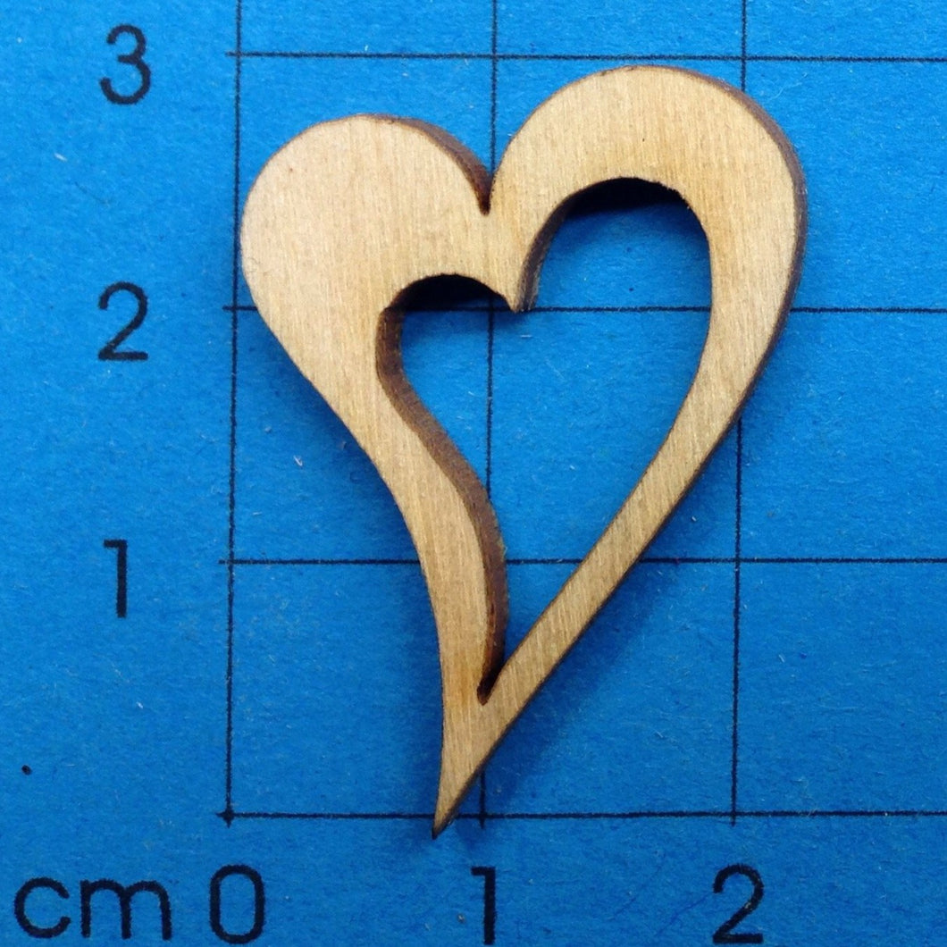 Herz modern mit Ausschnitt aus Holz
