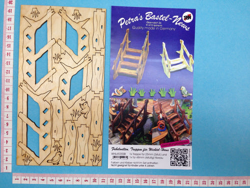Treppe aus Holz Fairyhouse Landschaften , Holzartikel zum Bemalen , Fairyhousezumbasteln , Treppe aus Holz , Treppe anbauen an Fairy House, Holzartikel zum Basteln , Wichtellandschaft, Bastelideen für fairy house , Treppe für Fairy House, Fairyhouse , Wichtelhaus , Wichtelhausbasteln,   WHL 6535SB