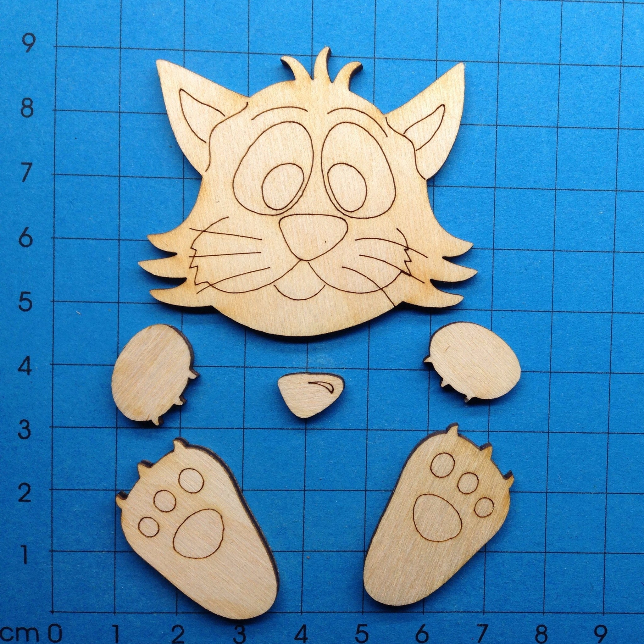 Kinderhocker Aus Massivholz Mit Katzen-Motiv - Vielseitiger Sitzhocker