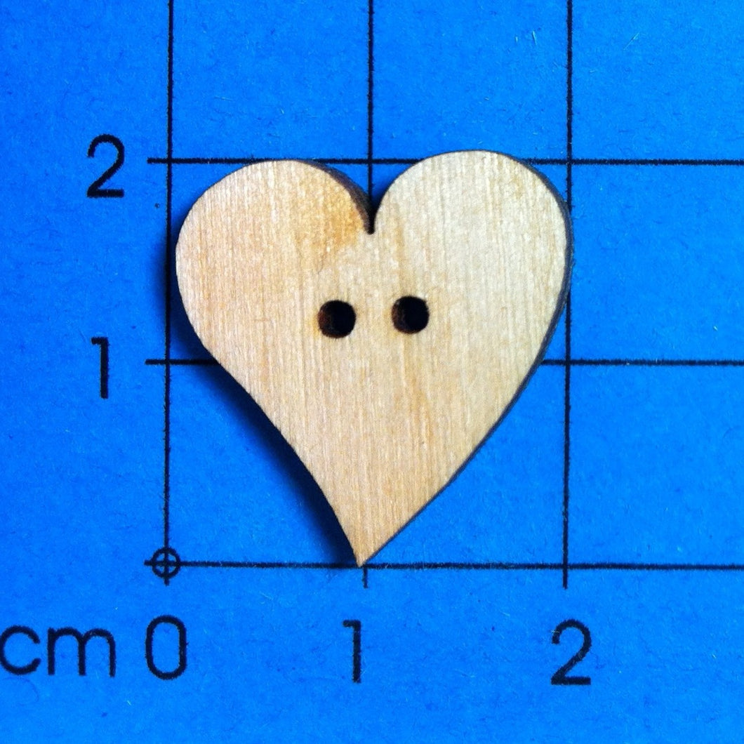 Herz geschwungen Knopf aus Holz