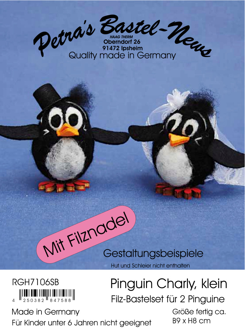 Pinguin Charly zum Trockenfilzen/Nadelfilzen