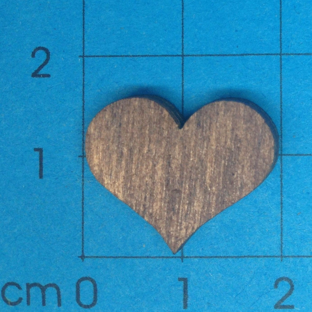 Herz symmetrisch 1,6cm aus Holz, breite Form