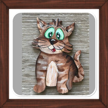 Lade das Bild in den Galerie-Viewer, Katze sitzend aus Holz
