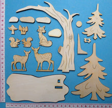 Lade das Bild in den Galerie-Viewer, Komplettset: Baum mit Bodenplatte mit Rehe und Fuchs
