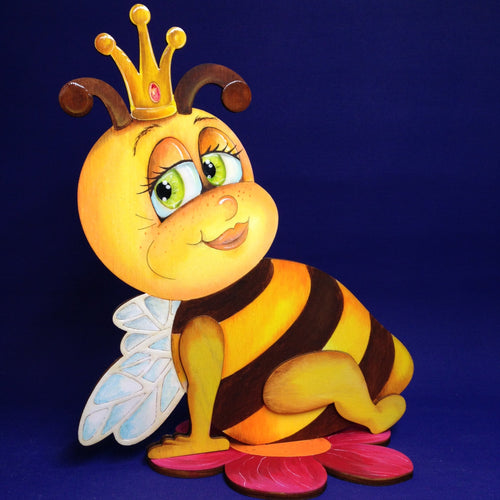 Bienenkönigin als Standfigur ca. 30cm aus Holz mit Kindern dekorieren, Bienen malen, Bienenstock, Bienenhaus, Frühjahrsdekoration, Frühjahrsdekoration Biene, Bastelidee Biene, Bienenzubehör, Bastelidee Biene, Bienenkorb,   BIH 5930SB