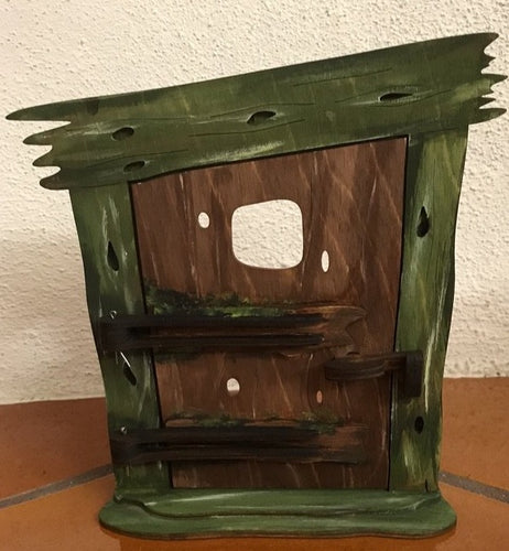 Wichteltür rustikal eckig aus Holz