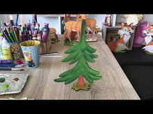 Laden und Abspielen von Videos im Galerie-Viewer, Fichte/Tannenbaum mit Ständer einfache Krone aus Holz
